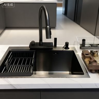 Prezzo buono Premium Stainless Steel Kitchen Sink 900mm×550mm with Integrated Faucet and 1 Year Warranty in linea