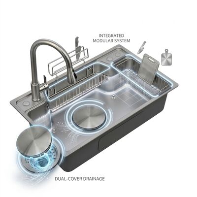 Prezzo buono 30 Inch Farmhouse Apron Front Double Bowl Kitchen Sink 16 Gauge with Grids in linea