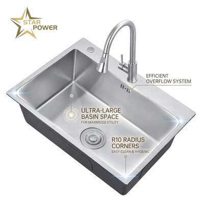 Prezzo buono 16 Inch Round Undermount Bar Sink SUS304 18 Gauge Stainless Steel with Basket Strainer in linea