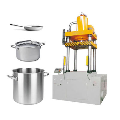 Linea di produzione di utensili da cucina a 4 colonne semiauto 500 tonnellate Pressa idraulica Disegno profondo per pentole e padelle per utensili da cucina