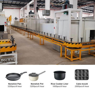 Linea di produzione di alluminio delle pentole della pentola del vaso della pressofusione linea di produzione di spruzzatura forgiata del rivestimento delle pentole