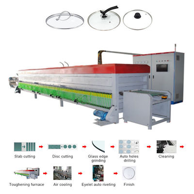 la tempera della fornace per indurire il vaso di vetro della pentola delle pentole della copertura del coperchio ha temperato la linea di produzione di vetro del coperchio