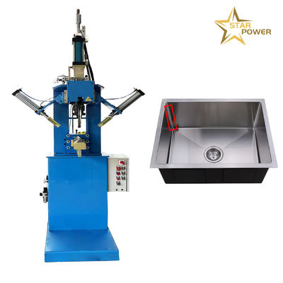 Macchina di lavandino di cucina su misura Saldatura cucitura Premere bordi e angolo Manifattura lavandino Rolling Press Machine