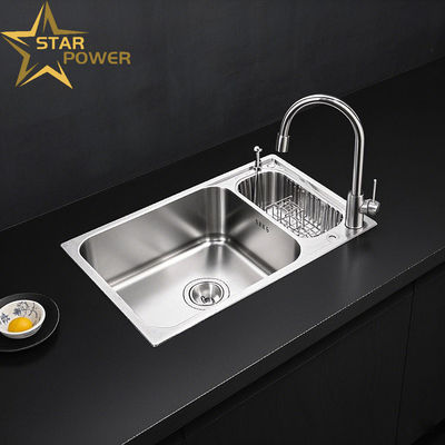 Kitchen Set Lavabo a mano in acciaio inossidabile singolo e doppio slot personalizzato