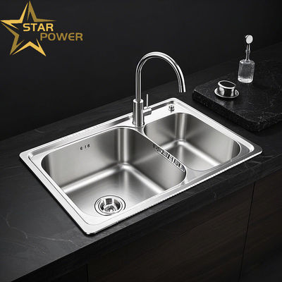 Kitchen Set Lavabo a mano in acciaio inossidabile singolo e doppio slot personalizzato