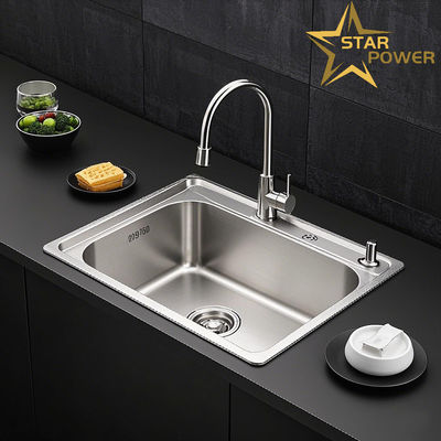 Kitchen Set Lavabo a mano in acciaio inossidabile singolo e doppio slot personalizzato