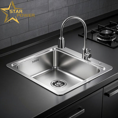Kitchen Set Lavabo a mano in acciaio inossidabile singolo e doppio slot personalizzato