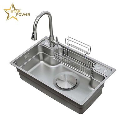 304 acciaio inossidabile per lavanderia vasca a mano grande vasca singola spessa prevenzione della ruggine lavandino di cucina integrato