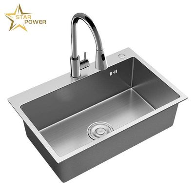 Prezzo buono Cucina domestica Lavabo a mano in acciaio inossidabile Grande vasca singola in linea