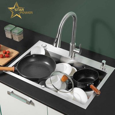 Prezzo buono 304 Lavabo a mano di cucina Lavabo singolo grande per uso commerciale in linea