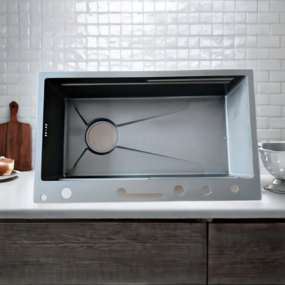Stile Grigio Tono Grigio Partiglia-Disegnato lavatorio di cucina Partiglia per il controllo dell'acqua, aspetto grigio si adatta cucina moderna