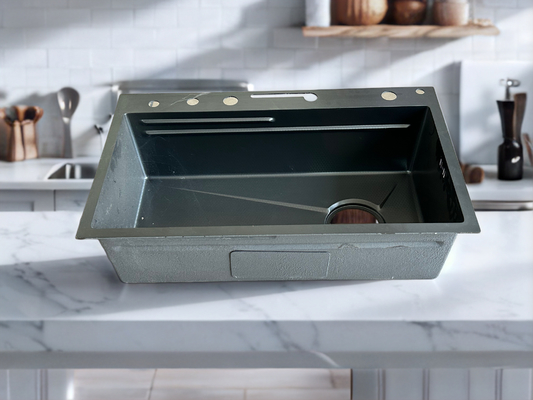 Stile Grigio Tono Grigio Partiglia-Disegnato lavatorio di cucina Partiglia per il controllo dell'acqua, aspetto grigio si adatta cucina moderna