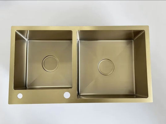 SUS304 Acciaio inossidabile Scavo da cucina quadrato in oro