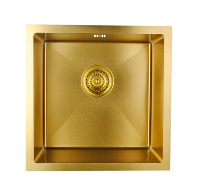 qualità Compatibile con montaggio sottotop e top in acciaio inossidabile SUS304 per uso alimentare (18/8) color oro, quadrato | Spessore acciaio personalizzabile disponibile | Profondità vasca personalizzabile disponibile | Resistente alla ruggine e alla corrosione fabbrica