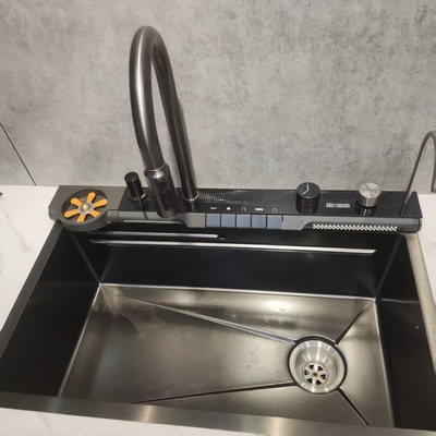 Scavo di cucina in acciaio inossidabile nero a doppia scodella
