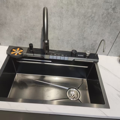 Scavo di cucina in acciaio inossidabile nero a doppia scodella