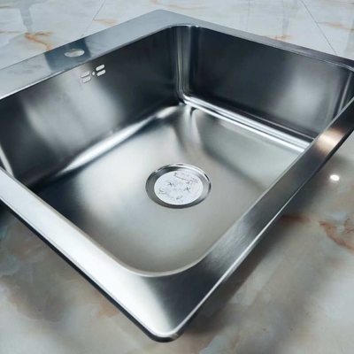 Lavello da cucina a vasca singola in acciaio inossidabile 304, sottopiano o a incasso