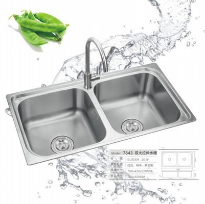 Prezzo buono Lavello da cucina a vasca singola in acciaio inossidabile 304, sottopiano o soprapiano in linea