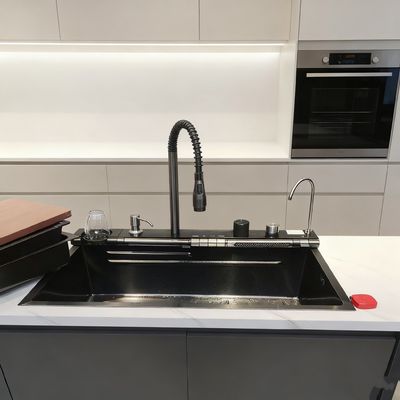 Prezzo buono Sotto e in alto Cucina in acciaio inossidabile compatta Lavabo 900 mm × 550 mm con rubinetto integrato in linea