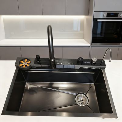 Set lavello da cucina in acciaio inox a due vasche da 800 mm con rubinetto ad arco alto e 1 anno di garanzia per cucine moderne
