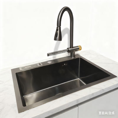 Prezzo buono Lavello da cucina in acciaio inossidabile ProDeep da 9 pollici di profondità, compatibile con montaggio sottotop e top, con schiuma fonoassorbente | Profondità vasca personalizzabile disponibile | Spessore acciaio personalizzabile disponibile in linea