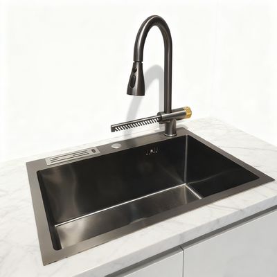 DeepMax Pro vasca da cucina in acciaio inossidabile da 10 pollici con superficie spazzolata e cuscinetti di smorzamento del suono