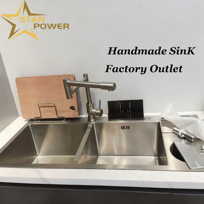 Prezzo buono Lavabo sottotop per lavaggio verdure in acciaio inossidabile fatto a mano per lavello da cucina in linea