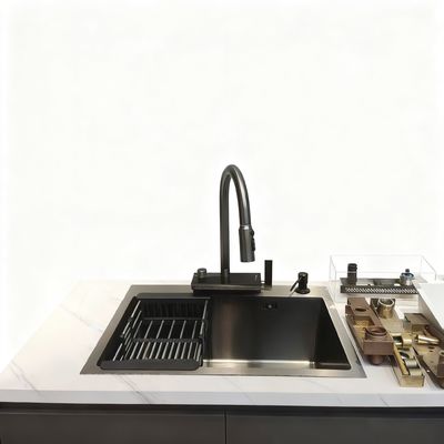 Prezzo buono Lavatorio di cucina a scodella singola in acciaio inossidabile di grado 304 finito a mano e lucidato a mano a CNC con pannello ispessito in linea