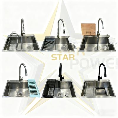 Prezzo buono 304 PVD in acciaio inossidabile antibatterico artigianale lavandino da cucina sottoterra con sicurezza alimentare in linea