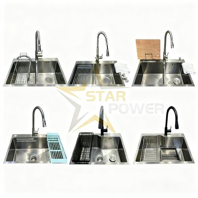 Prezzo buono 1.8mm Spessore 304/316 Acciaio inossidabile Lavello da cucina con vasca profonda di 25-30 cm Undermount Single/Double Bowl in linea