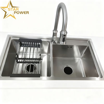 Prezzo buono Sink da cucina in acciaio inossidabile 304 ecologico con profondità di scodella da 250-300 mm e spessore del pannello da 1,2-1,5 mm in linea