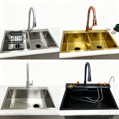 Prezzo buono Cisterna da cucina in acciaio inossidabile di grado 304 e 316 a contatto con alimenti con profondità di scodella 250-300 mm e lavorazione artigianale in linea