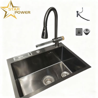 Prezzo buono Cucina in acciaio inossidabile di grado alimentare 304/316 con lavastoviglie e finitura specchiata lucidata a mano in linea