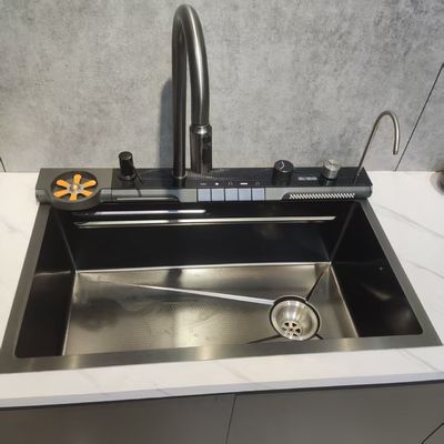Prezzo buono Fatto a mano in acciaio inossidabile 304/316 Sink da cucina a scodella singola con scaffale di scarico retrattile in linea