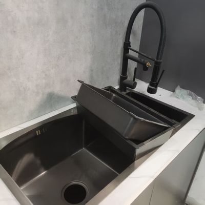 Prezzo buono Effetto foglia di loto bionica artigianale Nano oleofobo Single/Double Bowl Sink in linea