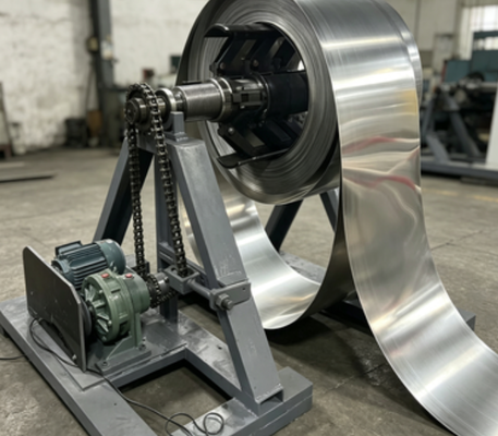 Prezzo buono 10000kg Heavy Duty Automatic Coil Uncoiler Handler System. Equipaggiamento di decollatura di strisce metalliche a motore per la linea di produzione di pannelli di lavandino in acciaio inossidabile 304 in linea