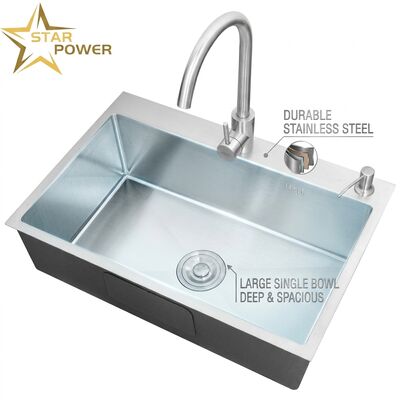 Prezzo buono Lavello da cucina a montaggio superiore / da incasso, 18 gauge, acciaio inox 304, doppio lavello, nano-rivestito, da incasso, 1000 mm, vasca extra profonda da 300 mm | Profondità vasca personalizzabile disponibile | Spessore acciaio personalizzabile disponibile in linea