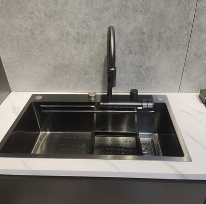 qualità Cucina a doppia tazza rivestita in nano 304 SS di qualità alimentare con vasca profonda di 250 mm fabbrica