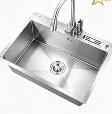 Qualità SUS304 Lavabo da cucina in acciaio inossidabile con finitura PVD in metallo da sparo e vasca extra profonda di 10 pollici fabbrica