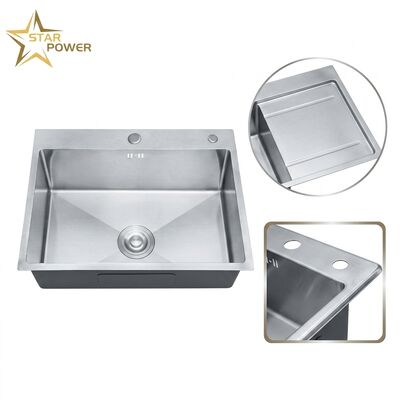 Qualità Lavello da cucina/lavanderia a incasso in acciaio inossidabile 304 spazzolato, 25x22 pollici, vasca profonda, design con scolapiatto integrato fabbrica