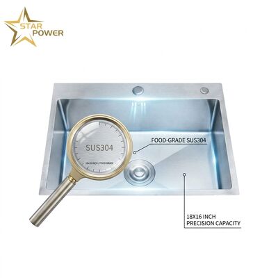 Qualità Lavello da isola da cucina in acciaio inossidabile 304, 18x16 pollici sottotop, vasca singola extra profonda di grado alimentare commerciale fabbrica