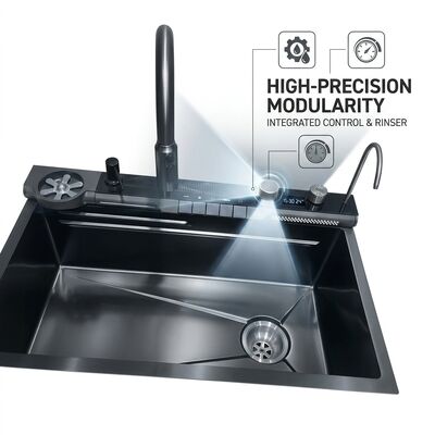Prezzo buono Lavello da cucina a doppio vasca sottotop 33x22 pollici in acciaio inossidabile 304, finitura PVD canna di fucile, calibro 18 in linea