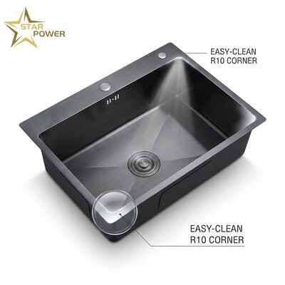 Qualità 16 Gauge 304 Stainless Steel Double Bowl Kitchen Sink Drop-in 33x22 Inch 9 Inch Deep Basin Brushed Finish fabbrica