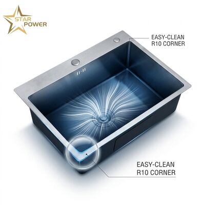 Qualità 18 Gauge 304 Stainless Steel Deep Single Bowl Kitchen Sink Drop-in 30x18 Inch 10 Inch Basin Brushed Finish fabbrica