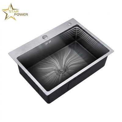 Prezzo buono 16 Gauge 304 Stainless Steel Double Bowl Kitchen Sink Drop-in 30x18 Inch 9 Inch Deep Basin Brushed Finish in linea