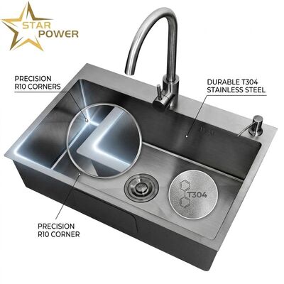 Qualità Round 15 Inch Bar Prep Sink SUS304 Handmade 22 Gauge Single Bowl Undermount fabbrica