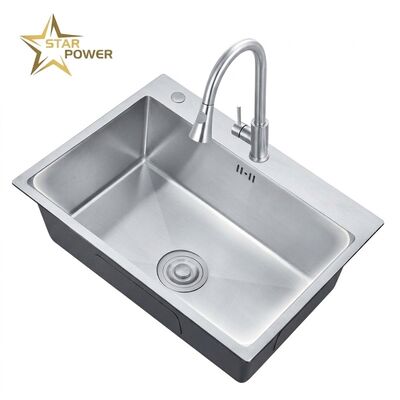 Qualità Nano 25x22 Drop-In Kitchen Sink SUS304 Antibacterial Single Bowl 18 Gauge fabbrica