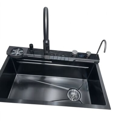 Prezzo buono PVD Gunmetal 33x22 Undermount Double Bowl Kitchen Sink SUS304 Handmade 18 Gauge in linea
