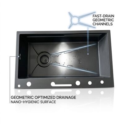 Prezzo buono Undermount 33x22 Handmade Double Bowl Kitchen Sink SUS304 60/40 Split 18 Gauge in linea