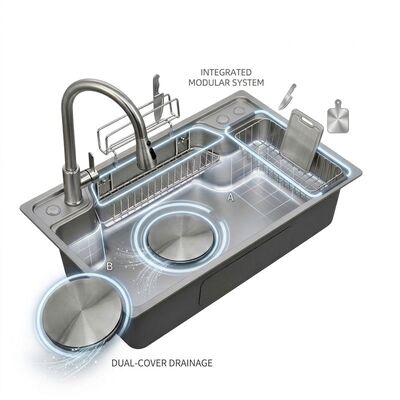 Prezzo buono 30 Inch Farmhouse Apron Front Single Bowl Kitchen Sink SUS304 16 Gauge Handmade in linea